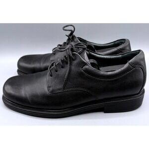 Rockport Mens Black Leather Derby Dress Shoes APM20311 Size 10N Narrow Round Toe